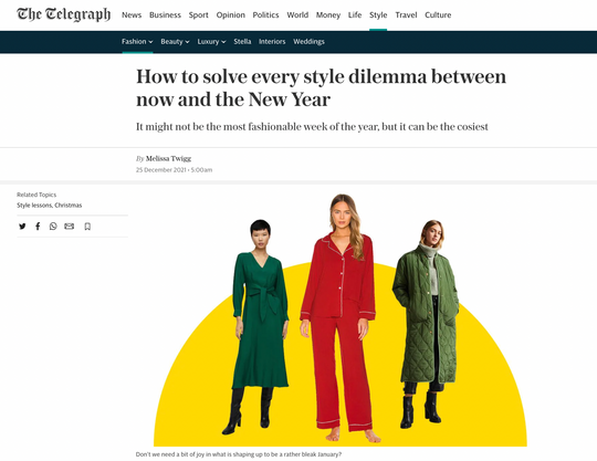 THE TELEGRAPH - HOW TO SOLVE EVERY STYLE DILEMMA BETWEEN NOW AND THE NEW YEAR