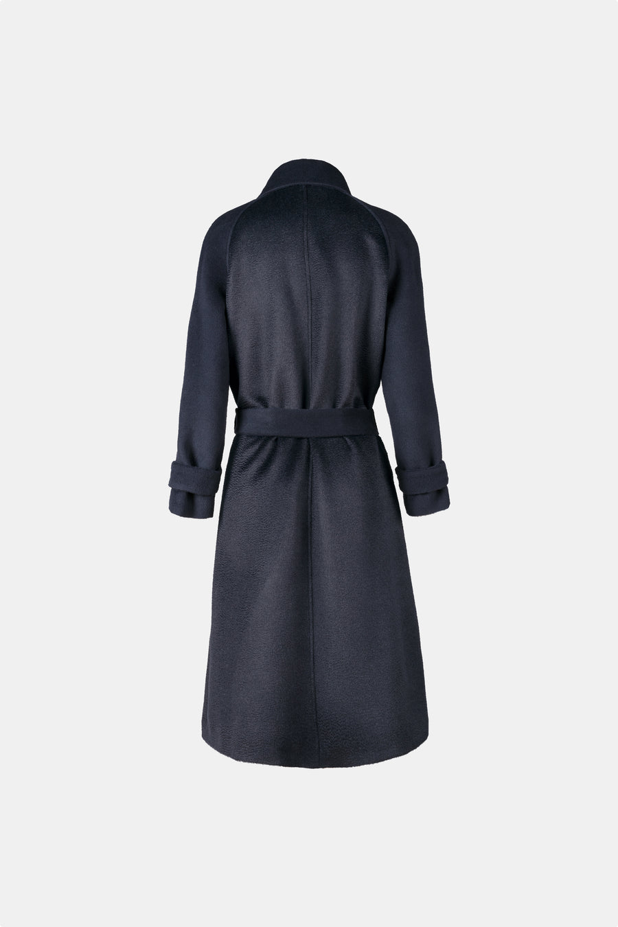AQVAROSSA Piura trench coat extra fine suri alpaca in navy colour 